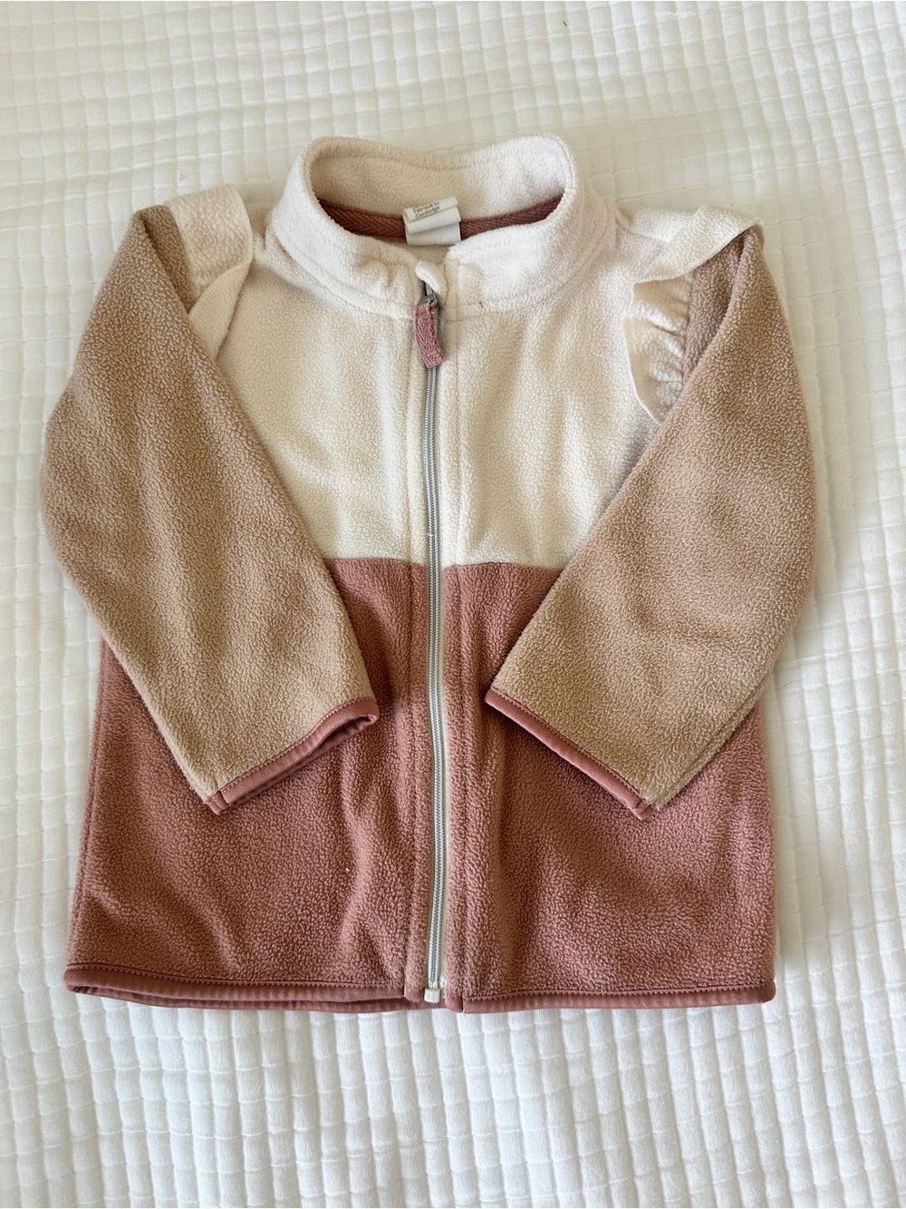 H&M baby girl Fleece Jacket - Cream, Tan & Dusty Pink